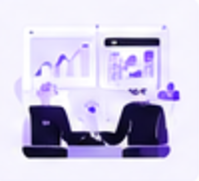 Two people building connected dashboards and systems side by side